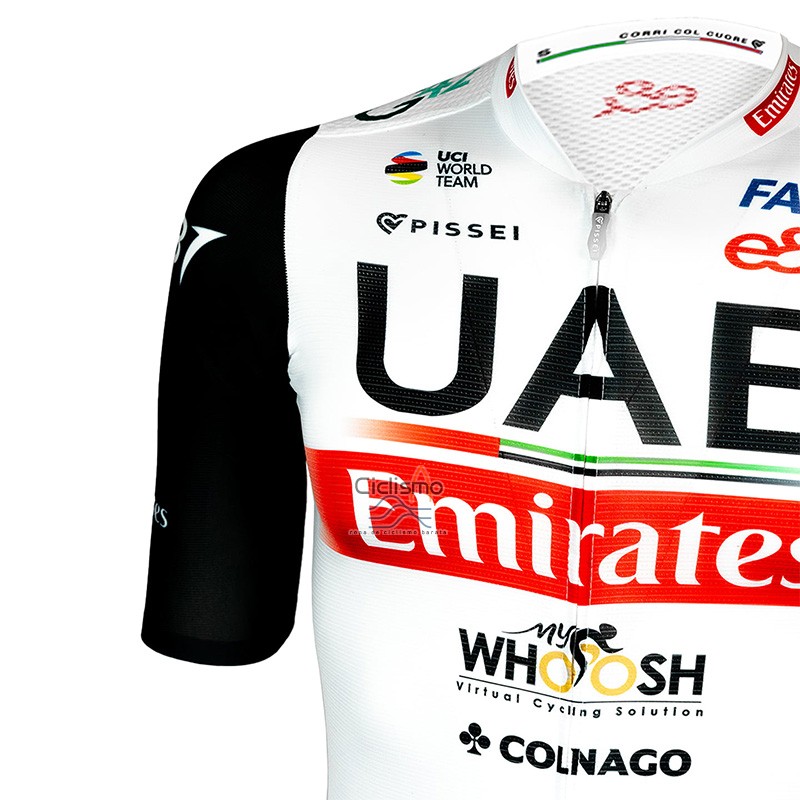 Uae Team Emirates Ropa Ciclismo Culotte Corto 2023 Mangas Cortas Negro Blanco